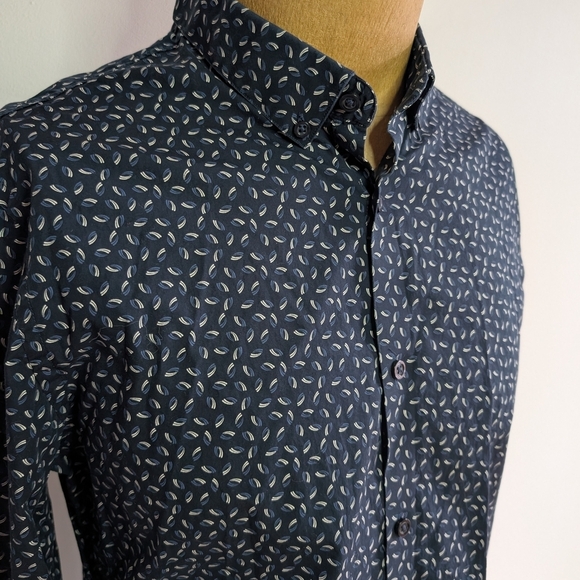 PATRICK ASSARAF Navy Patterned Shirt - Picture 2 of 13